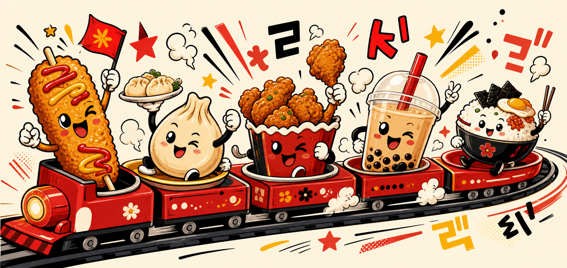 Bite Me Korean street-food character train
